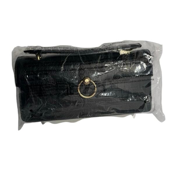 Jessica Simpson Brooke Clutch Python Shoulder Bag With Gold Chain Strap - Picture 6 of 8